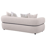 Jeanette Beige 84-inch Fabric Upholstered Round Arm Sofa from Coaster - Luna Furniture