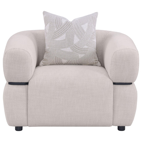 Jeanette Beige Fabric Upholstered Round Arm Accent Chair from Coaster - Luna Furniture