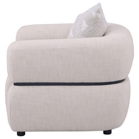 Jeanette Beige Fabric Upholstered Round Arm Accent Chair from Coaster - Luna Furniture