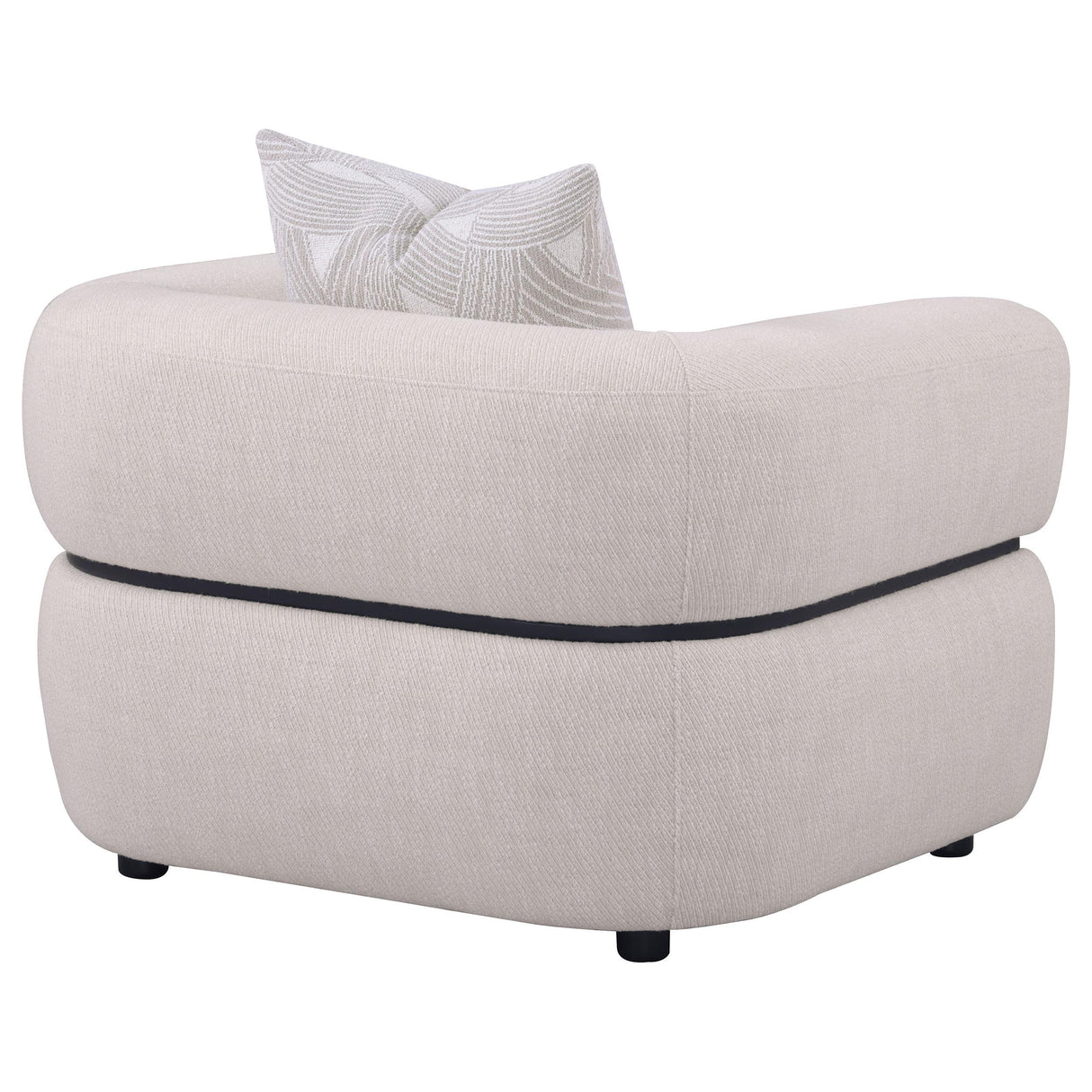 Jeanette Beige Fabric Upholstered Round Arm Accent Chair from Coaster - Luna Furniture