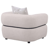 Jeanette Beige Fabric Upholstered Round Arm Accent Chair from Coaster - Luna Furniture
