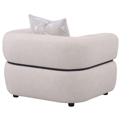 Jeanette Beige Fabric Upholstered Round Arm Accent Chair from Coaster - Luna Furniture