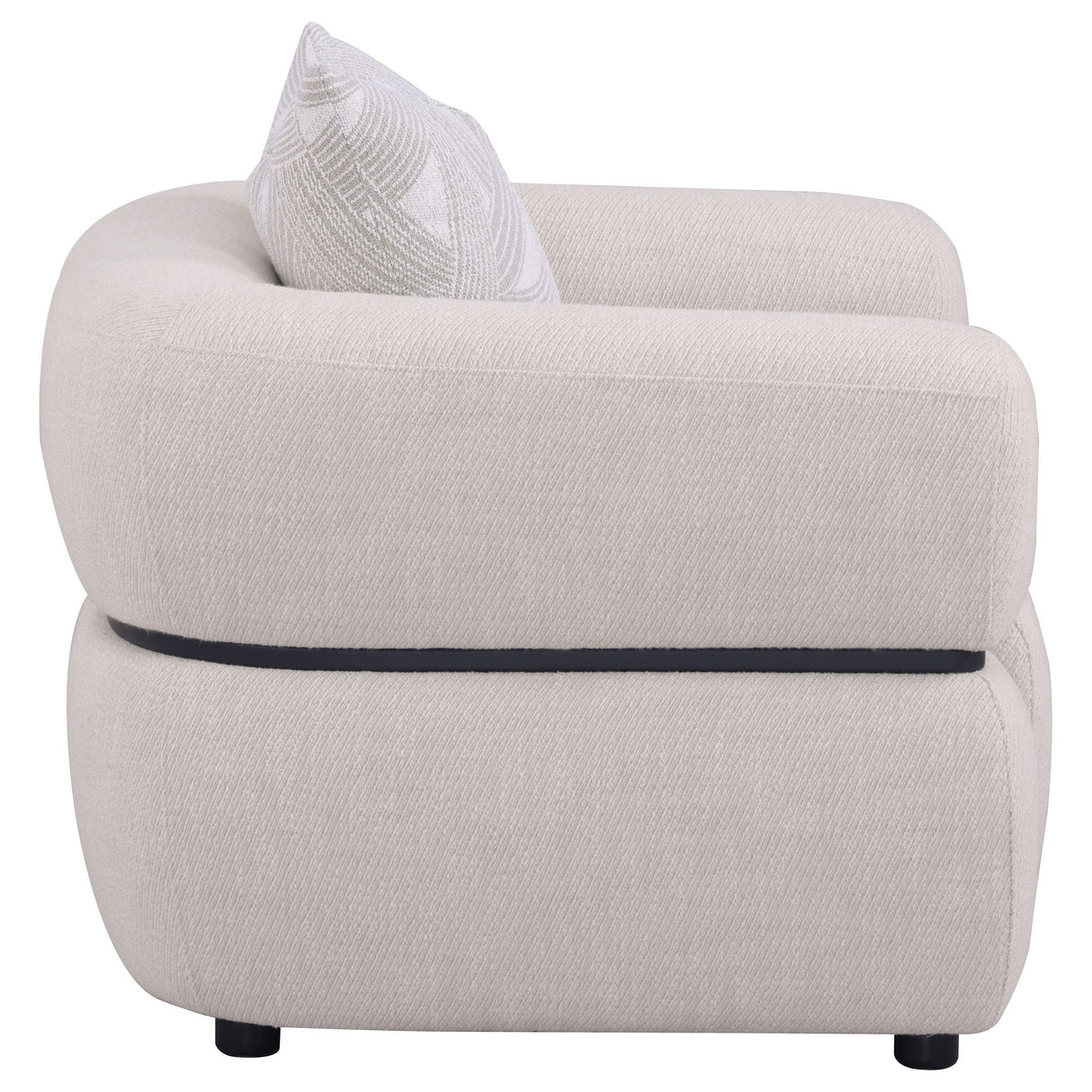 Jeanette Beige Fabric Upholstered Round Arm Accent Chair from Coaster - Luna Furniture
