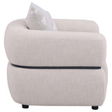 Jeanette Beige Fabric Upholstered Round Arm Accent Chair from Coaster - Luna Furniture