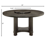 Jeffries Brown Round Dining Table with Lazy Susan from Crown Mark - Luna Furniture