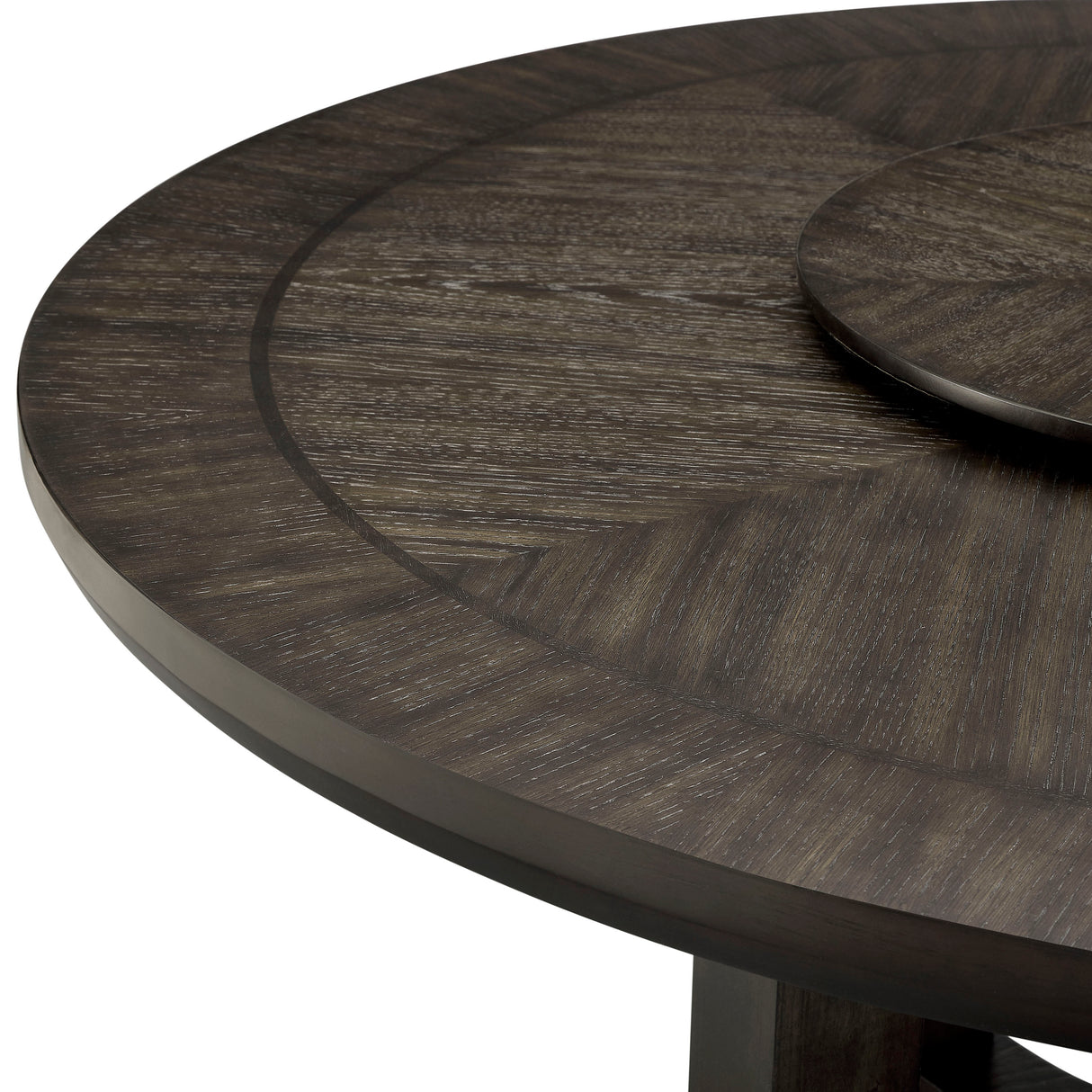Jeffries Brown Round Dining Table with Lazy Susan from Crown Mark - Luna Furniture
