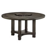 Jeffries Brown Round Dining Table with Lazy Susan from Crown Mark - Luna Furniture