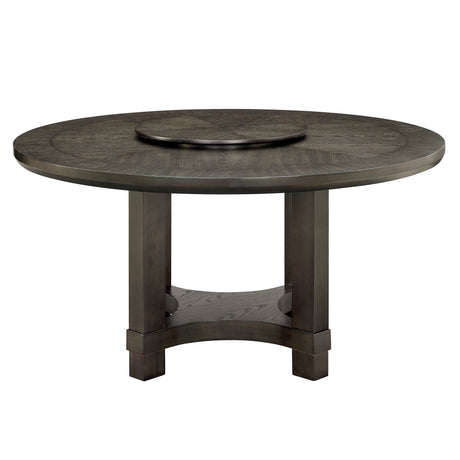 Jeffries Brown Round Dining Table with Lazy Susan from Crown Mark - Luna Furniture