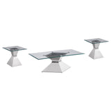 Jenny Chrome 3-Piece Rectangular Coffee and End Table Set from Coaster - Luna Furniture
