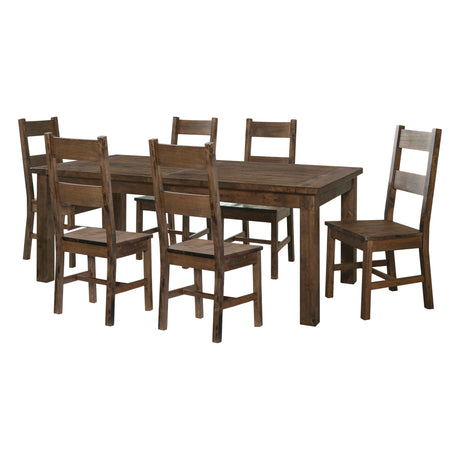 Jerrick Burnished Brown 7-Piece 79" Dining Set from Homelegance - Luna Furniture
