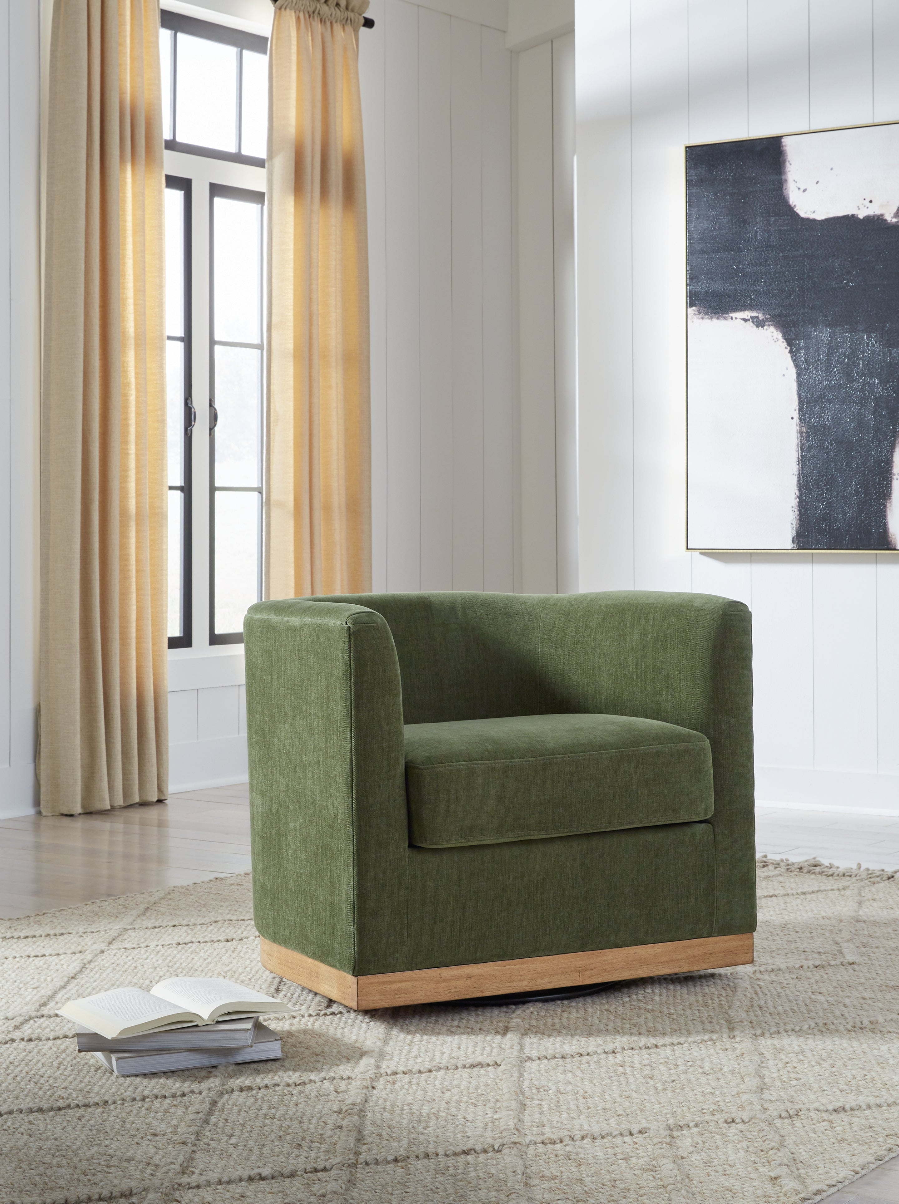 Ashley Jersonlow Forest Green Swivel Chair - Luna Furniture