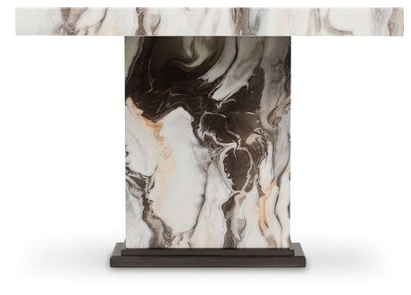 Jeshina Dark Brown/Beige Dining Table from Ashley - Luna Furniture