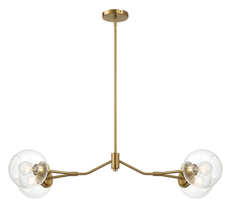 Jewel Four Lights Modern Farmhouse Chandelier Ceiling Hanging Light Fixture For Kitchen Island Dining Room 36"L × 20"W × 7.25"H with Clear Glass from Midinmod - Luna Furniture