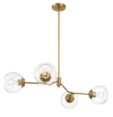 Jewel Four Lights Modern Farmhouse Chandelier Ceiling Hanging Light Fixture For Kitchen Island Dining Room 36"L × 20"W × 7.25"H with Clear Glass from Midinmod - Luna Furniture