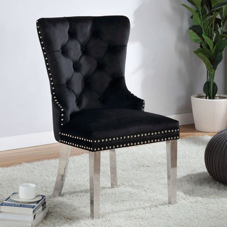 Jewett Black Wingback Chair from Furniture of America - Luna Furniture