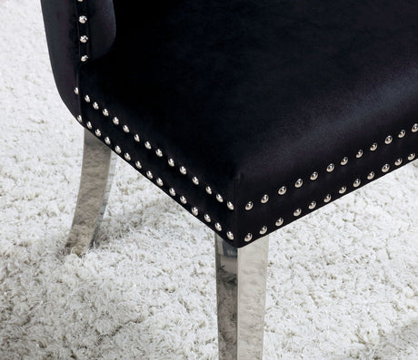 Jewett Black Wingback Chair from Furniture of America - Luna Furniture