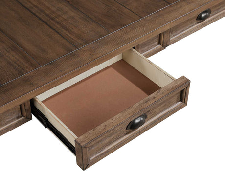 Joanna 59.5″ 4-Drawer Dining Table, Brown from Steve Silver - Luna Furniture