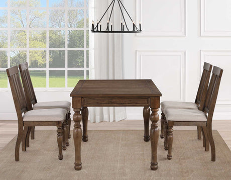 Joanna 59.5″ 4-Drawer Dining Table, Brown from Steve Silver - Luna Furniture