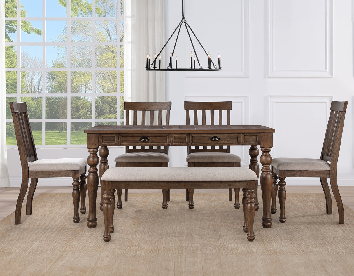 Joanna 6-Piece Dining Set, Brown from Steve Silver - Luna Furniture