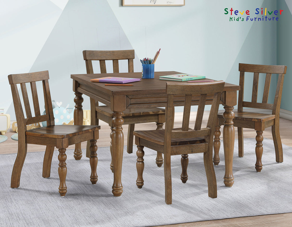 Joanna Mocha 5-Piece Kids Dining Set from Steve Silver - Luna Furniture