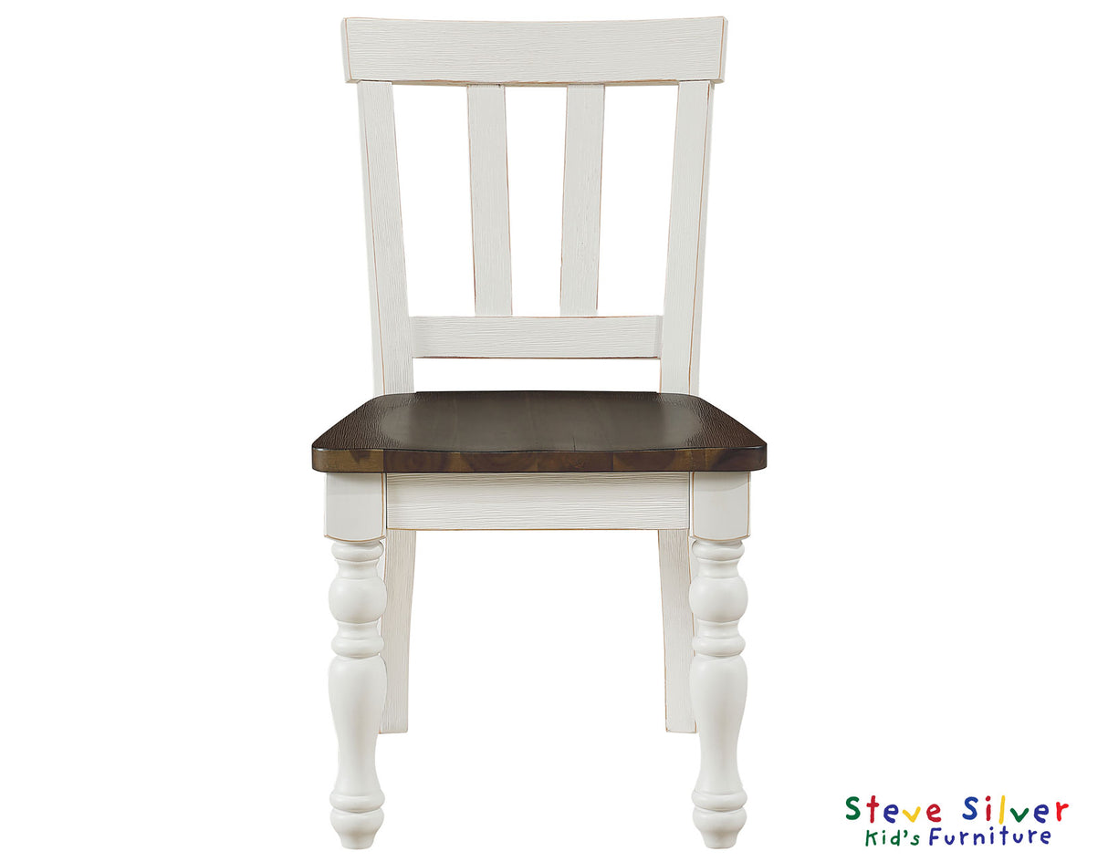 Joanna Mocha/Ivory Solid Wood Kids Dining Side Chair from Steve Silver - Luna Furniture