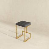 Joel Mid Century Modern Luxury Upholstered Stool 25.5" / Grey Boucle from Ashcroft Furniture - Luna Furniture