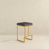 Joel Mid Century Modern Luxury Upholstered Stool 25.5" / Grey Boucle from Ashcroft Furniture - Luna Furniture