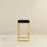 Joel Mid Century Modern Luxury Upholstered Stool 29.5" / Black Velvet from Ashcroft Furniture - Luna Furniture
