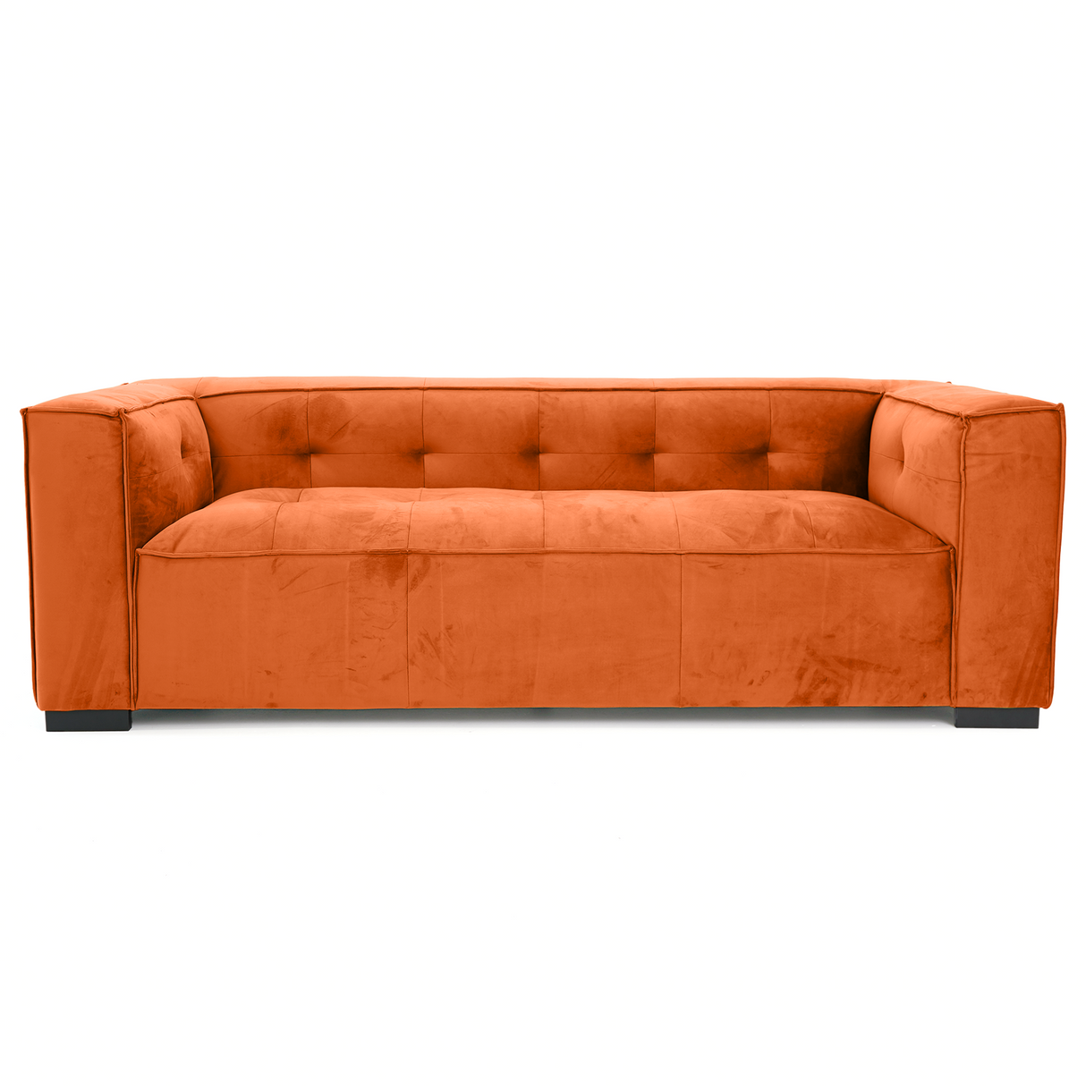 Johnston Burnt Orange Velvet Sofa