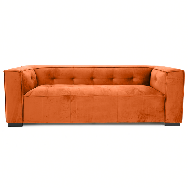 Johnston Burnt Orange Velvet Sofa