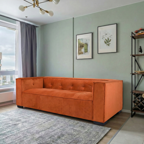 Johnston Burnt Orange Velvet Sofa from Ashcroft Furniture - Luna Furniture