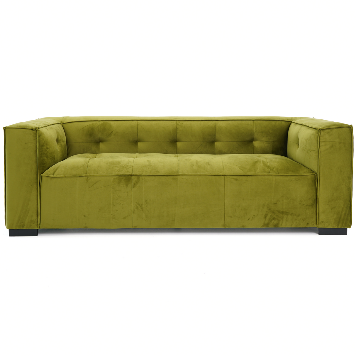 Johnston Olive Green Velvet Sofa