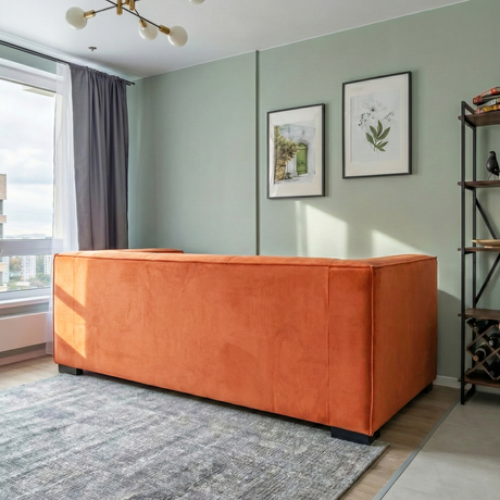 Johnston Burnt Orange Velvet Sofa from Ashcroft Furniture - Luna Furniture