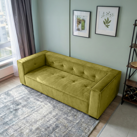 Johnston Olive Green Velvet Sofa from Ashcroft Furniture - Luna Furniture