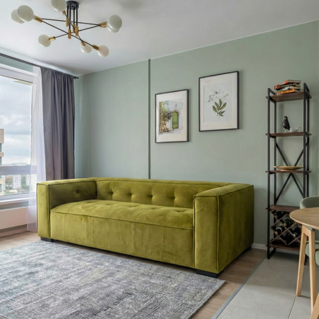 Johnston Olive Green Velvet Sofa from Ashcroft Furniture - Luna Furniture