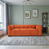 Johnston Burnt Orange Velvet Sofa