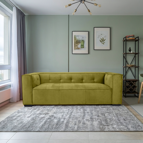 Johnston Olive Green Velvet Sofa from Ashcroft Furniture - Luna Furniture