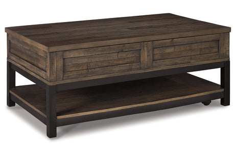 Johurst Grayish Brown Lift-top Coffee Table and 2 End Tables from Ashley - Luna Furniture