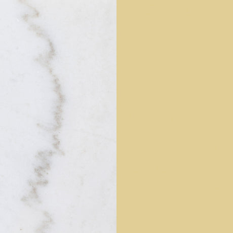 Jonelle Gold Round Glass Top End Table White Marble Shelf from Coaster - Luna Furniture