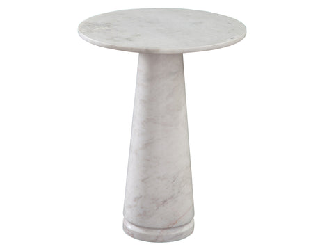 Joni 18″ Round Talita White Marble Accent End Table from Steve Silver - Luna Furniture