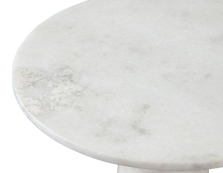 Joni 18″ Round Talita White Marble Accent End Table from Steve Silver - Luna Furniture
