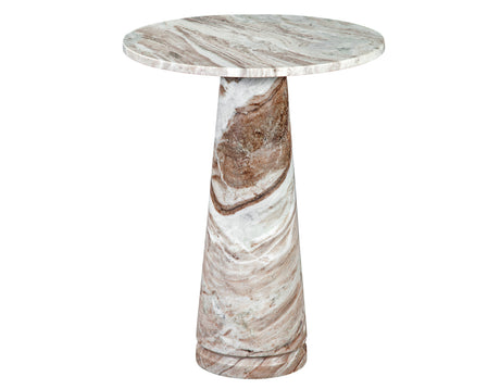 Joni 18″ Round Toronto Brown Marble Accent End Table from Steve Silver - Luna Furniture