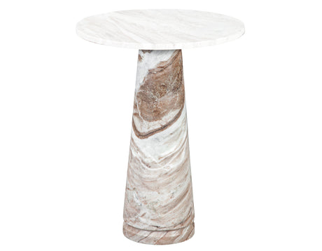 Joni 18″ Round Toronto Brown Marble Accent End Table from Steve Silver - Luna Furniture