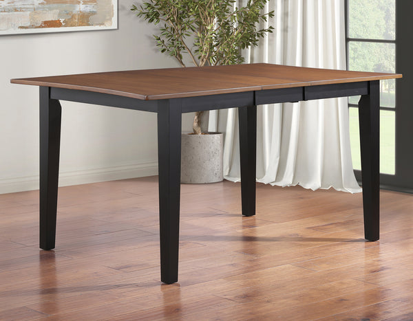 Joplin Walnut/Ebony Dining Table with 12″ Leaf