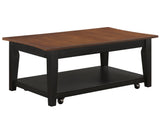 Joplin Walnut/Ebony Lift-Top Cocktail Table with Casters from Steve Silver - Luna Furniture