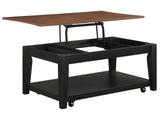 Joplin Walnut/Ebony Lift-Top Cocktail Table with Casters from Steve Silver - Luna Furniture