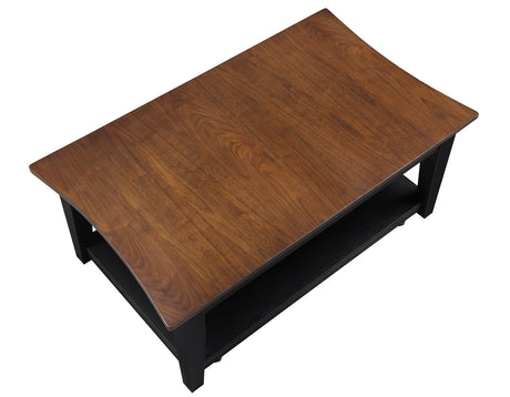 Joplin Walnut/Ebony Lift-Top Cocktail Table with Casters from Steve Silver - Luna Furniture