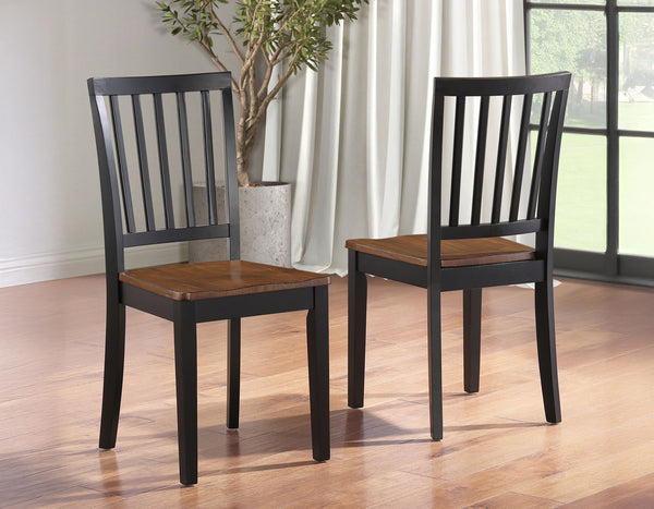 Joplin Walnut/Ebony Solid Wood Dining Chair, Set of 2