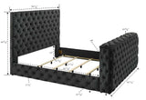 Josephine Black King Upholstered Panel Bed with TV Lift from Crown Mark - Luna Furniture