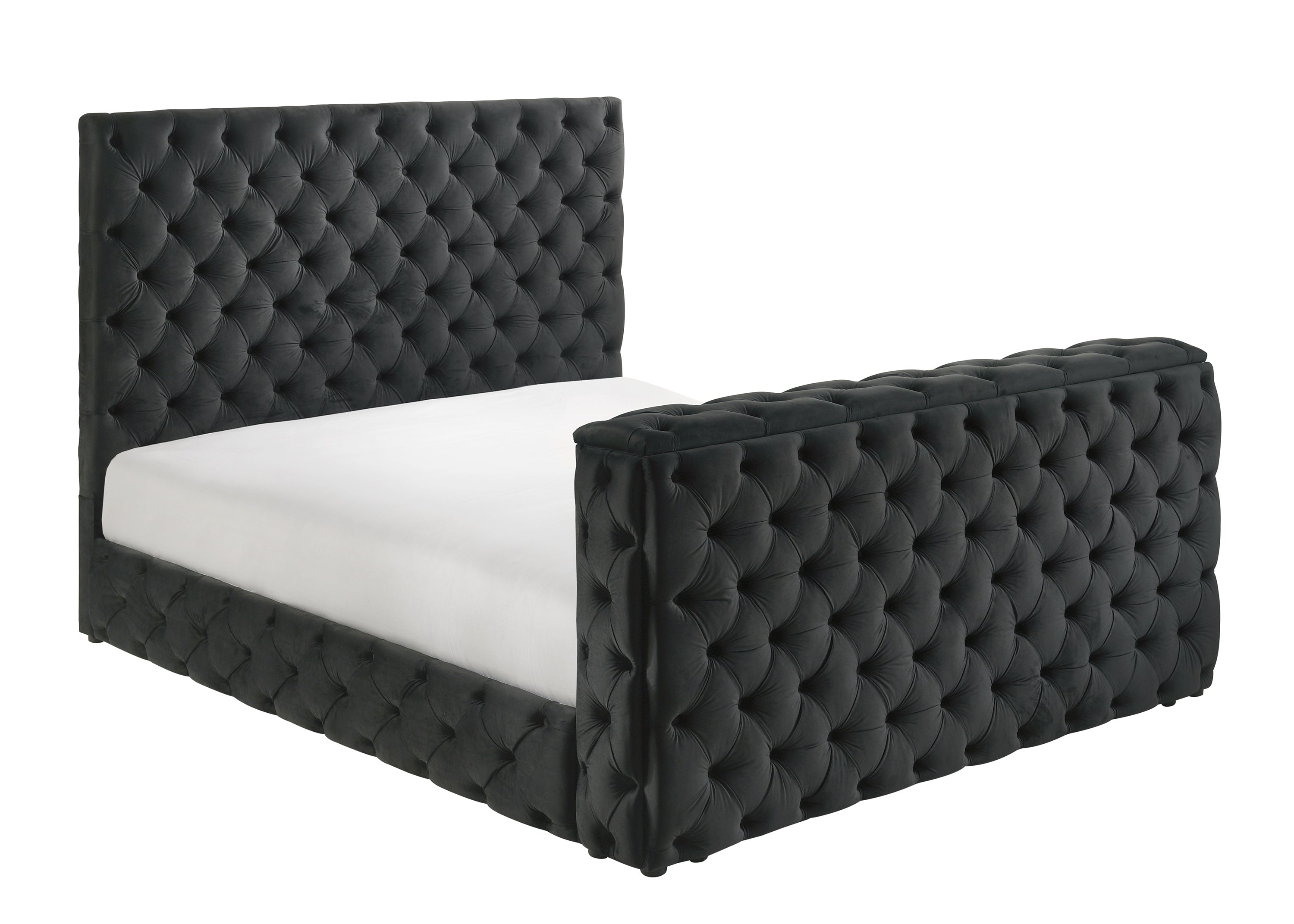 Crown Mark Josephine Upholstered Panel Bed - Thumbnail 2